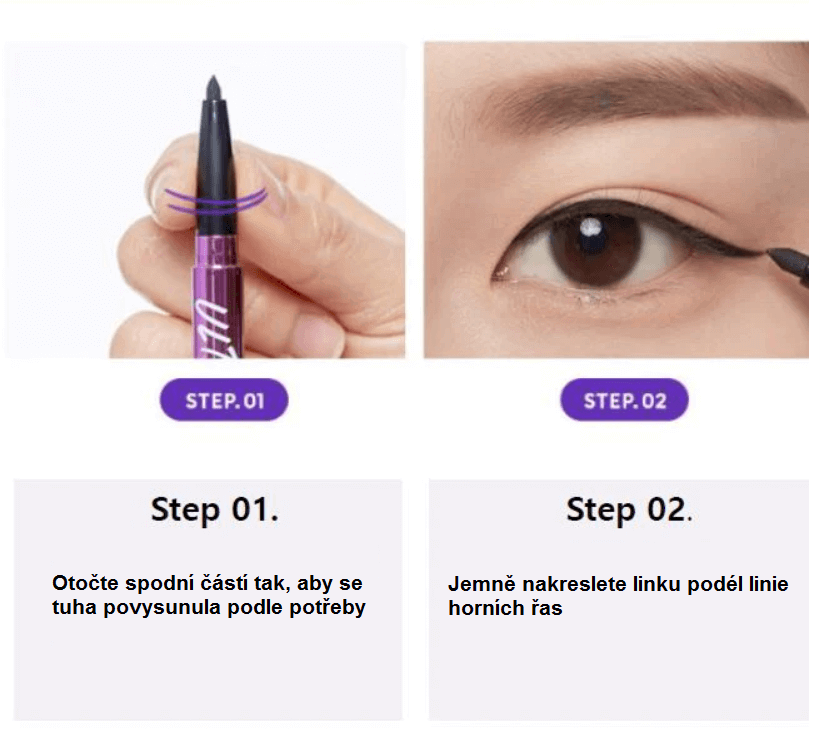 MISSHA Ultra Powerproof pencil Eyeliner (Brown) - Voděodolná gelová tužka na oči - Použití