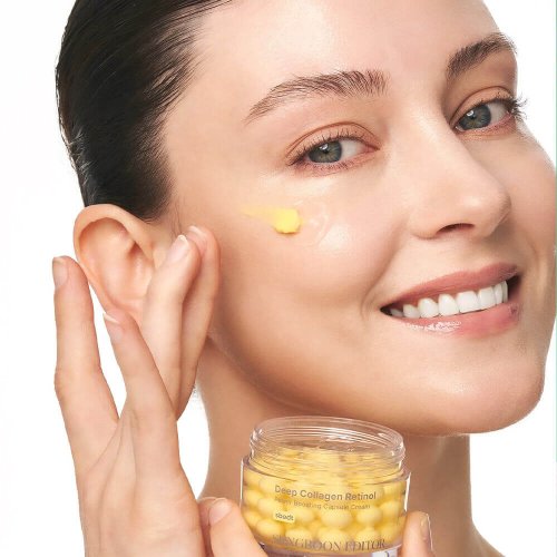 SUNGBOON EDITOR Deep Collagen Retinol Power Boosting Capsule Cream - Spevňujúci nočný krém s retinolom a kolagénom