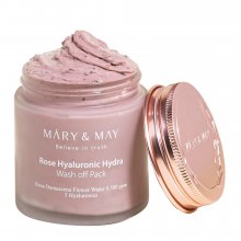 MARY&MAY Rose Hyaluronic Hydra Wash Off Pack - Hydratačná ílová maska ​​s ružou a kyselinou hyalurónovou