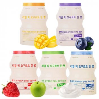 A'PIEU Real Big Yogurt One-Bottle (Strawberry) – Plátýnková maska s jahodovým extraktem