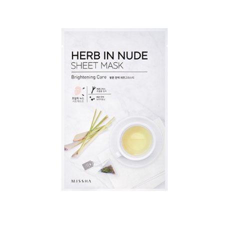 MISSHA Herb In Nude Sheet Mask (Brightening Care) – Bylinná plátýnková maska s rozjasňujícím účinkem