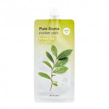 MISSHA Pure Source Pocket Pack (Green Tea) – Noční zklidňující maska s extraktem ze zeleného čaje