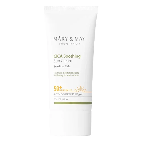 MARY&MAY Cica Soothing Sun Cream SPF50+/PA++++ - Zklidňující opalovací krém pro citlivou pleť