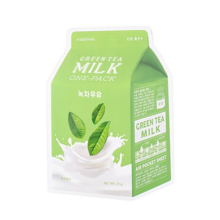 A'PIEU Green Tea Milk One-Pack – Zklidňující plátýnková maska s extraktem ze zeleného čaje
