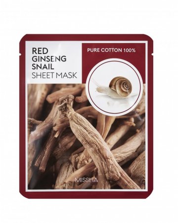 MISSHA Red Ginseng Snail Sheet Mask - Plátýnková maska se šnečím slizem a ženšenem