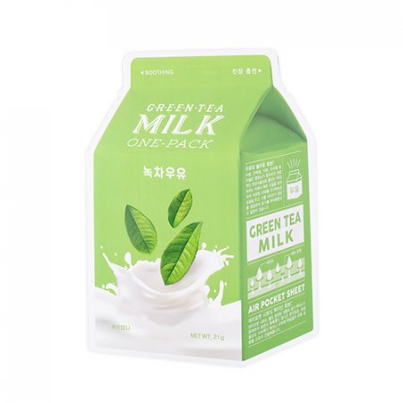 A'PIEU Green Tea Milk One-Pack – Zklidňující plátýnková maska s extraktem ze zeleného čaje
