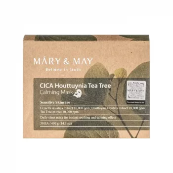 MARY&MAY Cica Houttuynia Tea Tree Calming Mask - Jednorazové upokojujúce masky s tea tree (30 ks)
