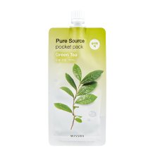 MISSHA Pure Source Pocket Pack (Green Tea) – Noční zklidňující maska s extraktem ze zeleného čaje