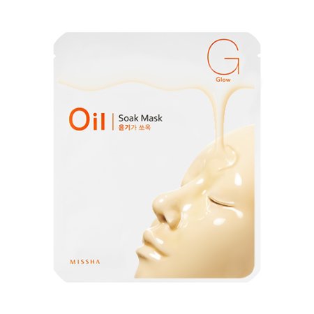 MISSHA Oil-Soak Mask [Glow] – Rozjasňující plátýnková maska s olejovou složkou