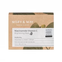 MARY&MAY Niacinamide Vitamin C Brightening Mask - Jednorázové rozjasňující masky s vitamínem C (30 ks)
