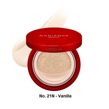 MISSHA Radiance Perfect Fit Cushion Foundation SPF 50+/PA+++ - Rozjasňujúca cushion podkladová báza s ochranným faktorom - Odtieň: No.21P/Fair