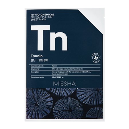 MISSHA Phytochemical Skin Supplement Sheet Mask (Tannin/Purifying) – Purifikační maska z mikrovlákna
