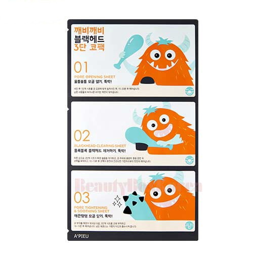A'PIEU Goblin Blackhead 3-Step Nose Pack – 3 fázová péče pro eliminaci černých teček