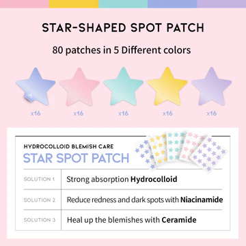 OOTD Hydrocolloid Star Spot Patch - Hvězdičkové náplasti na akné
