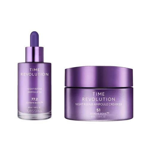 TIME REVOLUTION Night Repair Duo Set (Ampoule & Cream) - Zpevňující sada proti vráskám
