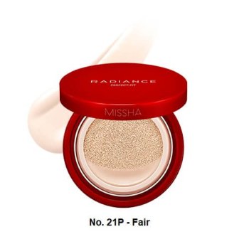 MISSHA Radiance Perfect Fit Cushion Foundation SPF 50+/PA+++ - Rozjasňujúca cushion podkladová báza s ochranným faktorom - Odtieň: No.21P/Fair