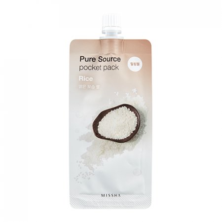 MISSHA Pure Source Pocket Pack (Rice) – Peelingová hydratačná maska s extraktom z ryže
