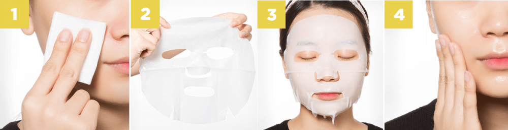 Použitie platienkovej masky A´pieu Banana Milk