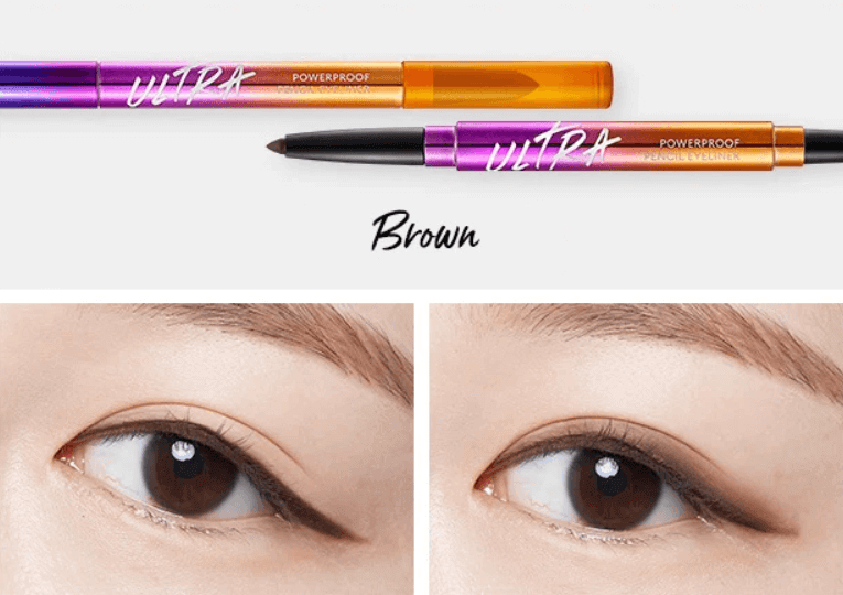 MISSHA Ultra Powerproof pencil Eyeliner (Brown) - Voděodolná gelová tužka na oči