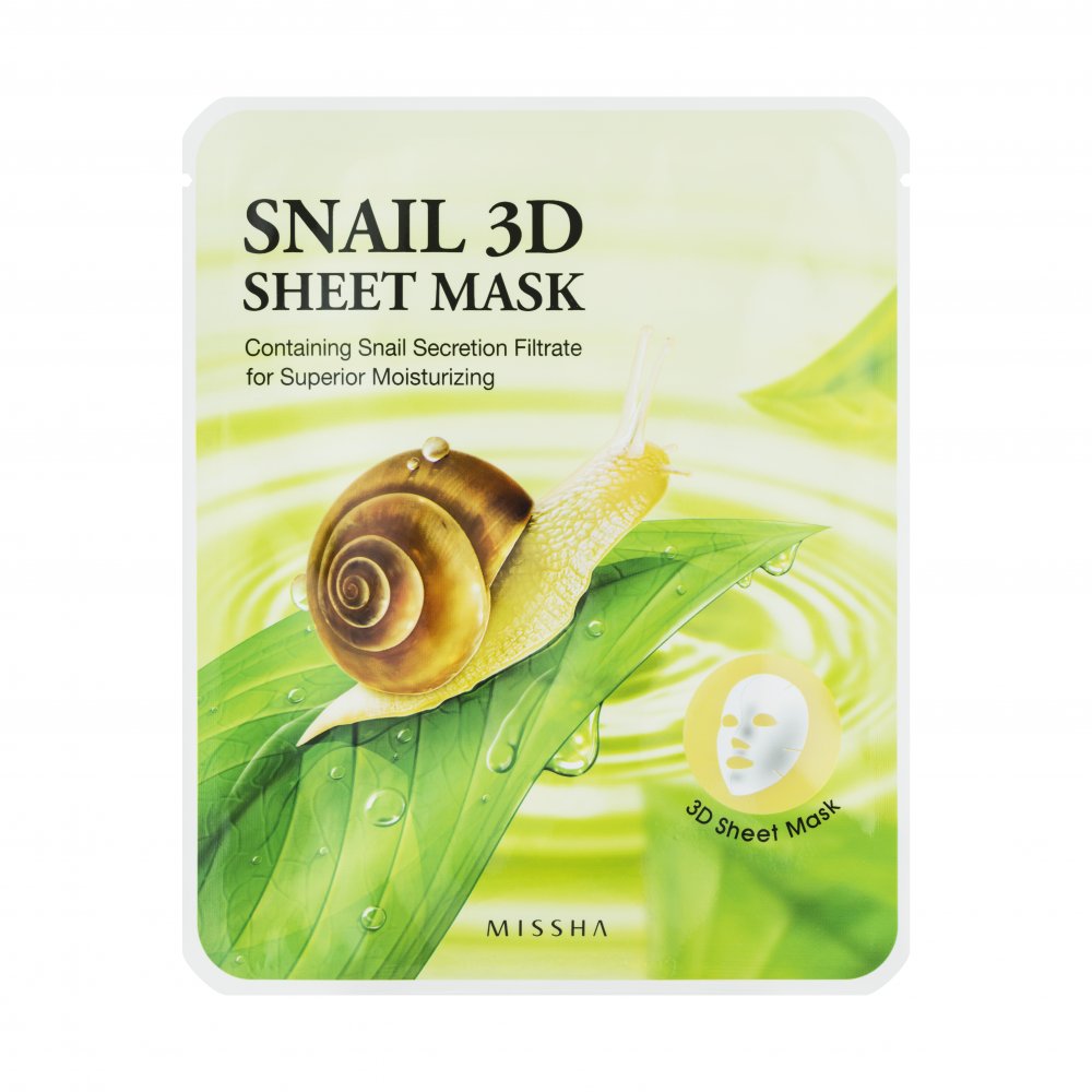 MISSHA Snail 3D Sheet Mask – Jednorazová 3D maska so slimačím extraktom